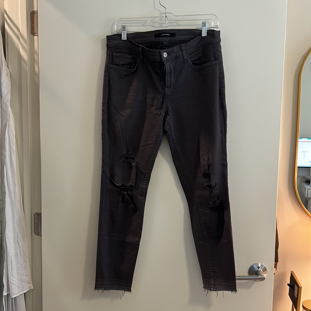 J Brand Slate Distressed Skinny Jean
